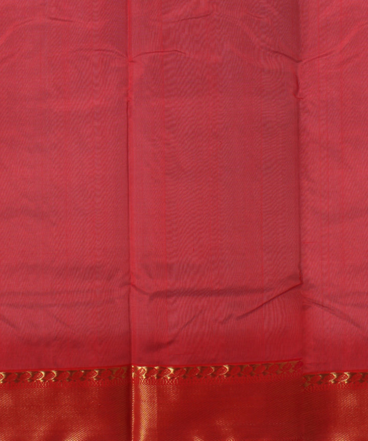Red jari buti chanderi cotton silk handwoven saree