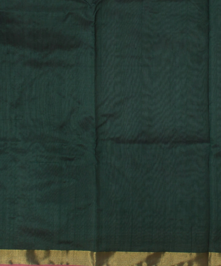 Dark green dark green chanderi cotton silk handwoven saree