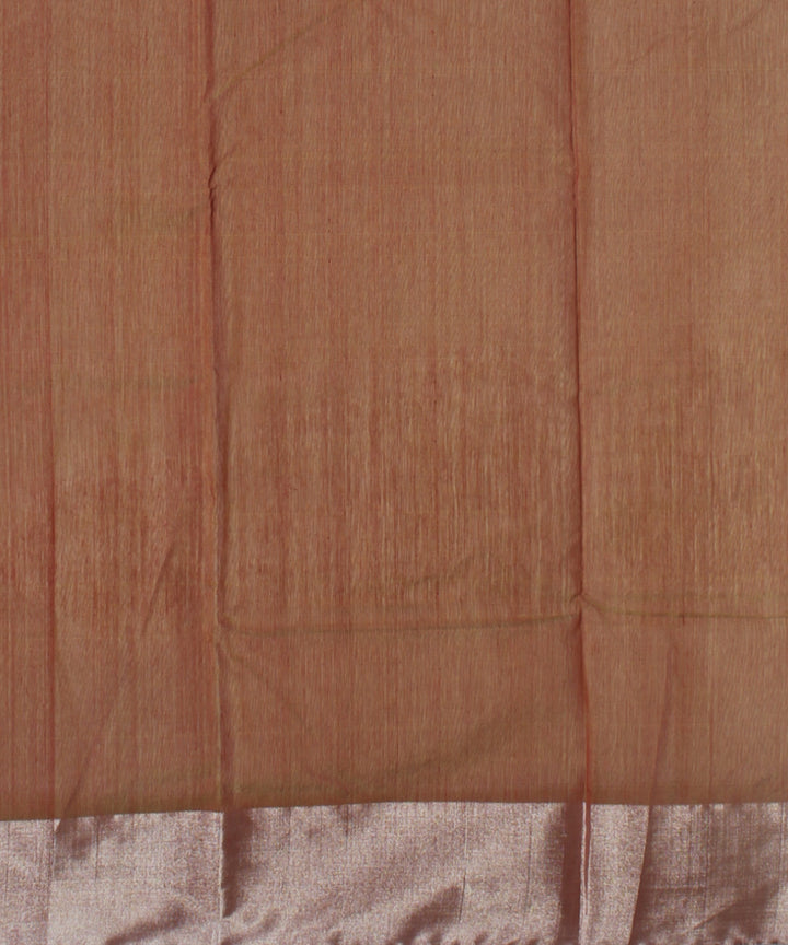 Brown brown chanderi cotton silk handwoven saree