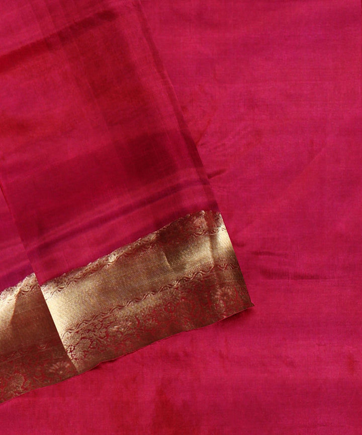 Beige pink handwoven karnataka silk saree