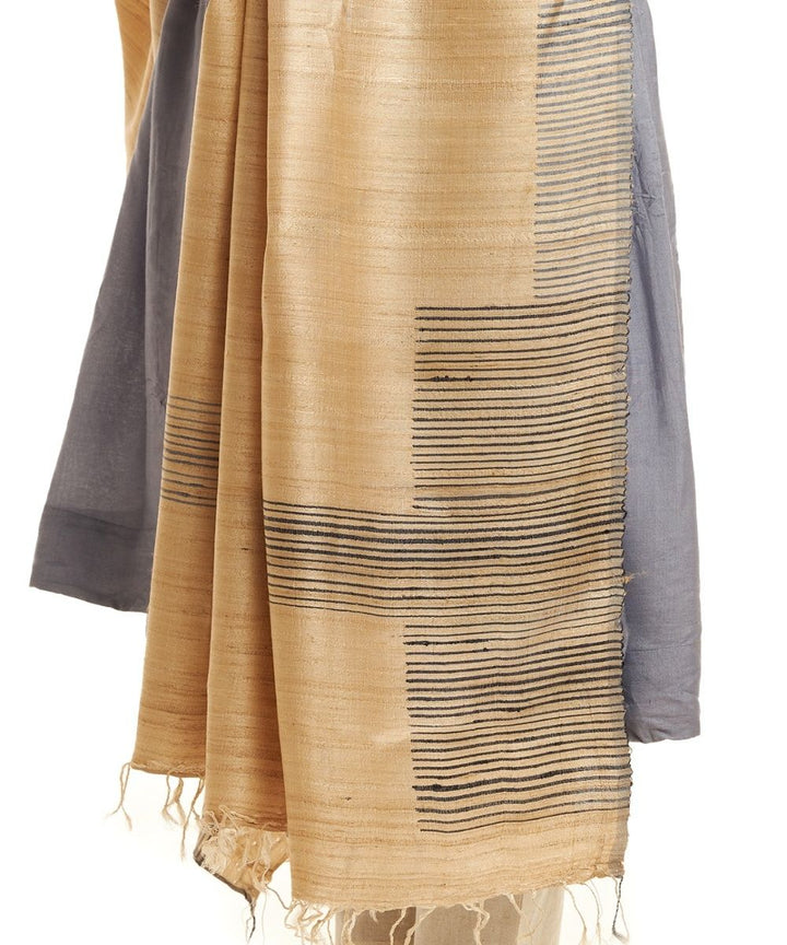Offwhite tussar silk handwoven kosa dupatta