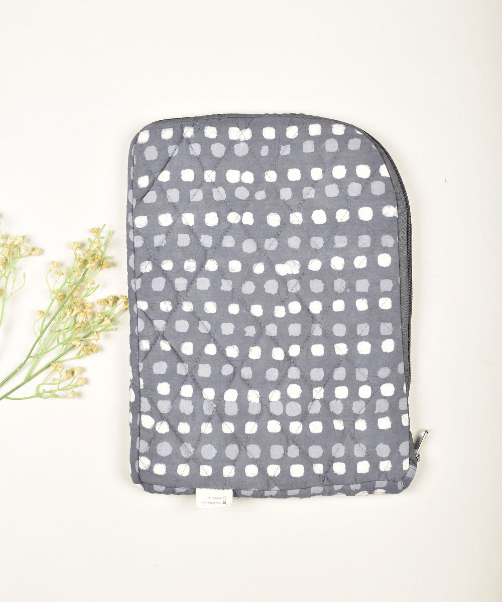 Grey white cotton pochampally ikat handloom bag