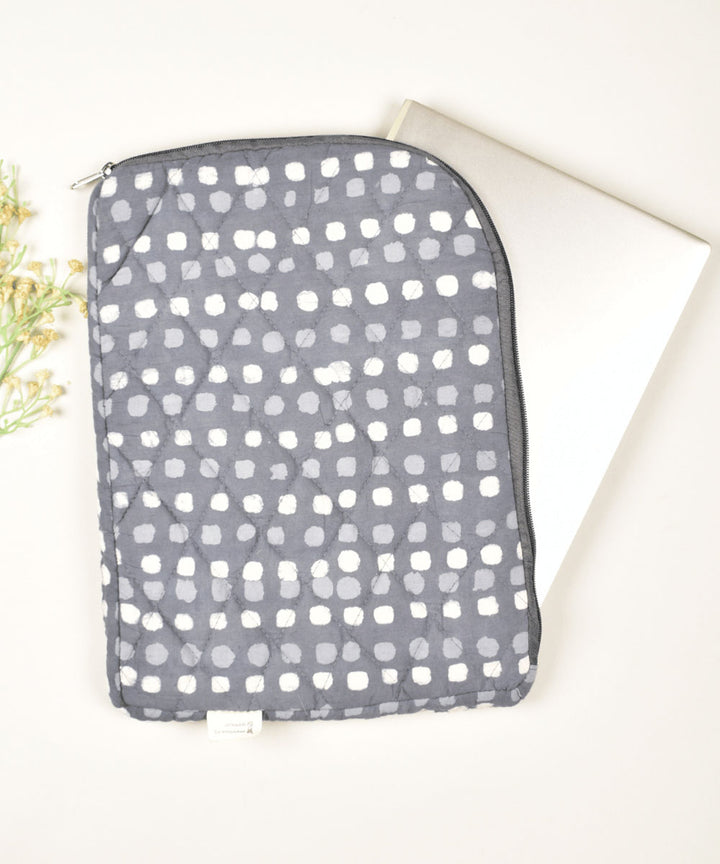 Grey white cotton pochampally ikat handloom bag