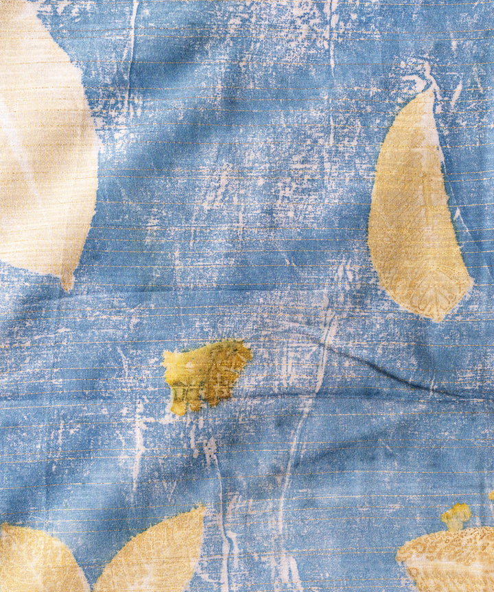 Denim blue cotton dyed indigo powder manjeestha roots bio print saree