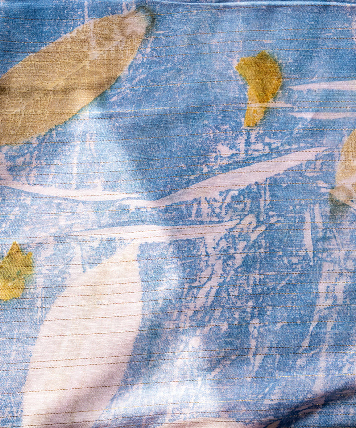 Soft cotton candy pink half-half cotton bio print saree