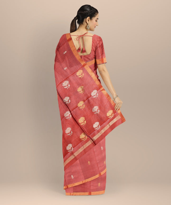 Brown tussar silk chhattisgarh handwoven saree