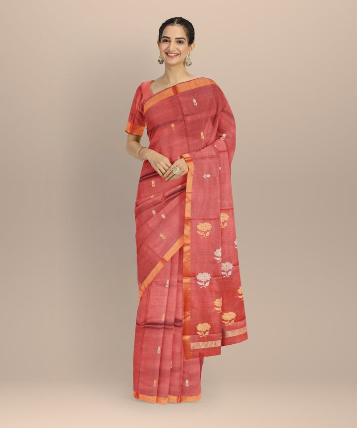 Brown tussar silk chhattisgarh handwoven saree