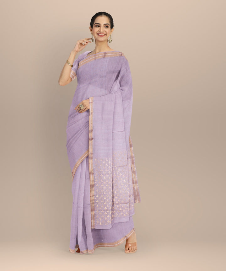 Lavender tussar silk handwoven chhattisgarh saree