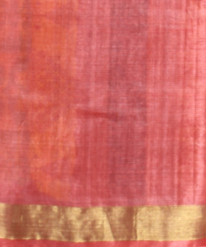 Brown tussar silk handwoven chhattisgarh saree