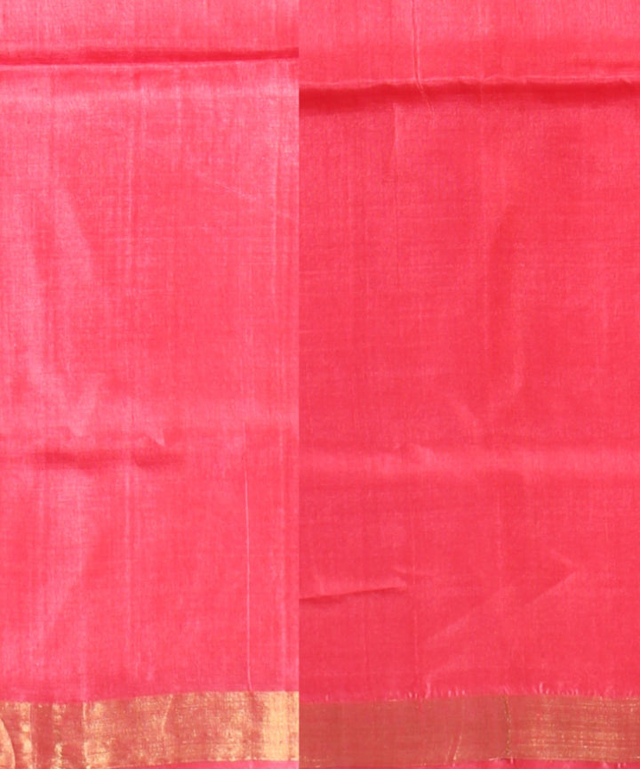 Beige dark green tussar silk handwoven chhattisgarh saree