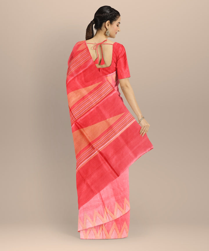 Peach tussar silk handwoven chhattisgarh saree