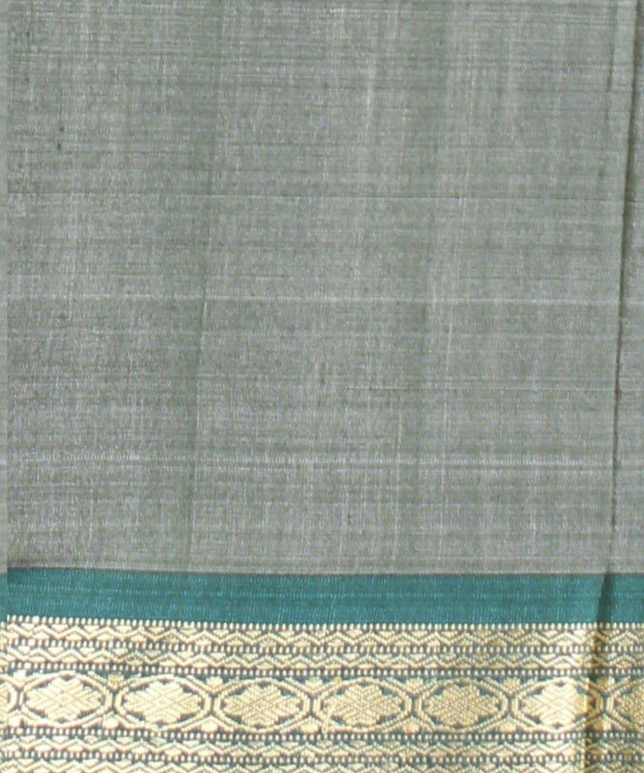 Beige green tussar silk handwoven chhattisgarh saree