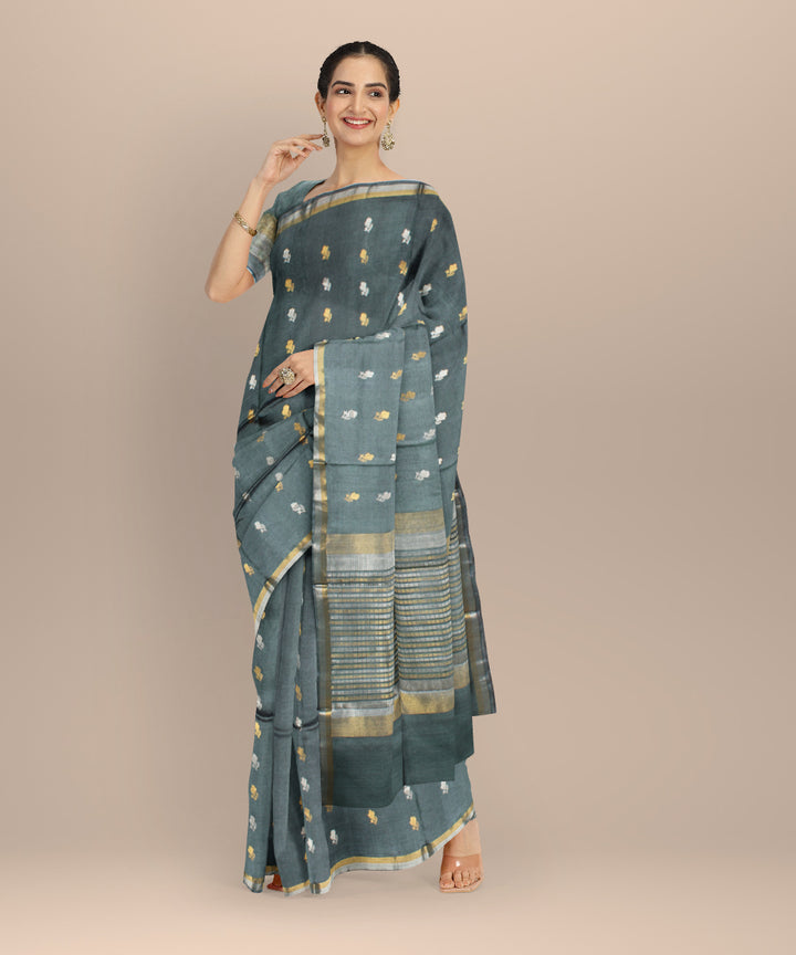 Grey tussar silk chhattisgarh handloom saree
