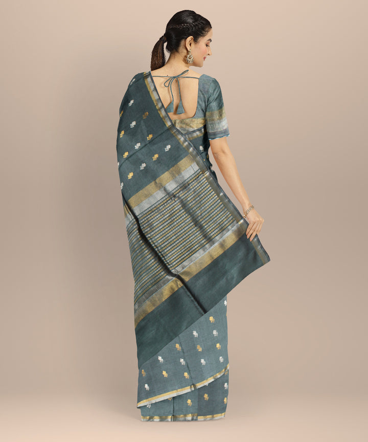 Grey tussar silk chhattisgarh handloom saree