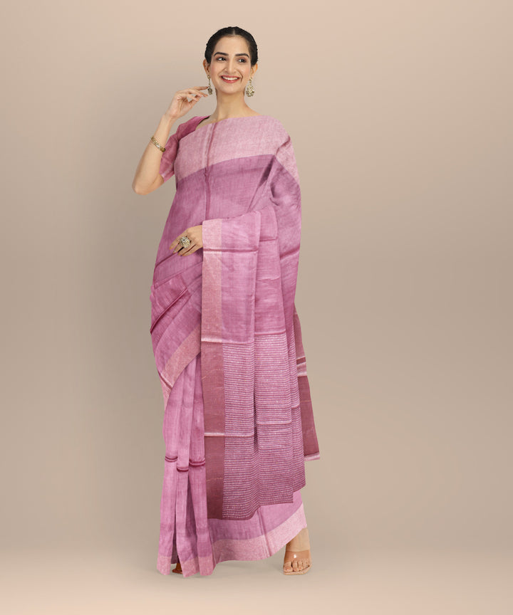 Pink tussar silk handwoven chhattisgarh saree