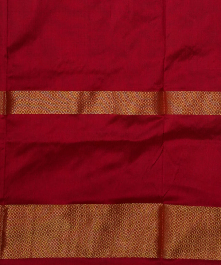 Navy blue red handloom pochampally ikat silk saree