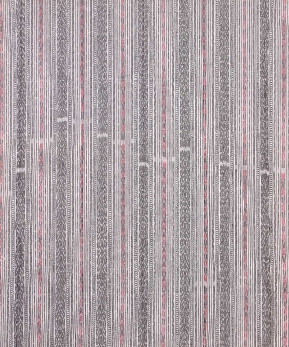 Offwhite black handwoven cotton sambalpuri dress material