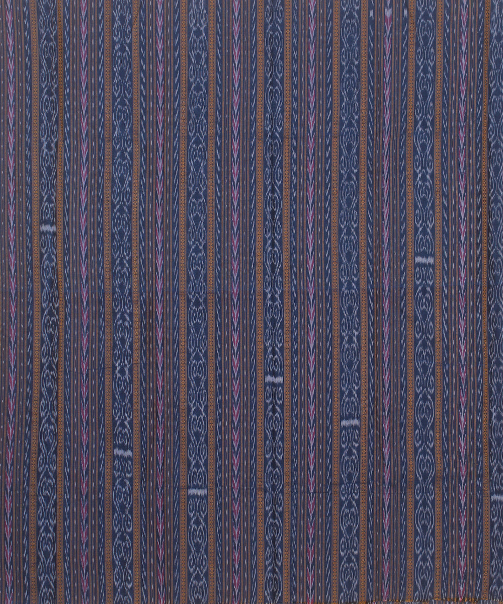 Navy blue grey handwoven sambalpuri cotton dress material