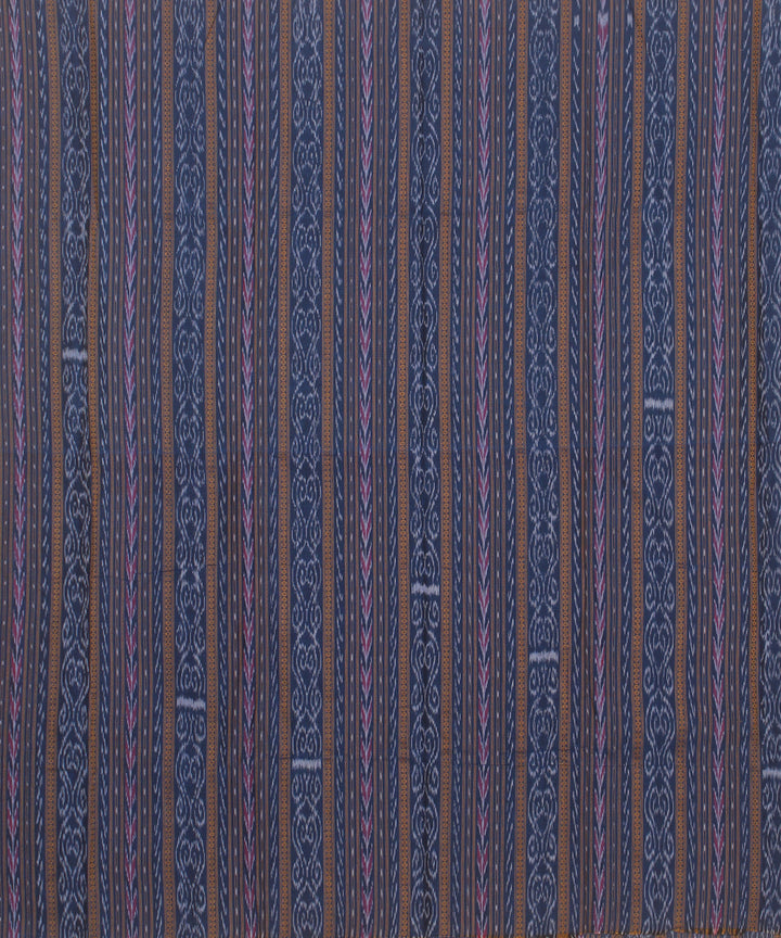 Navy blue grey handwoven sambalpuri cotton dress material