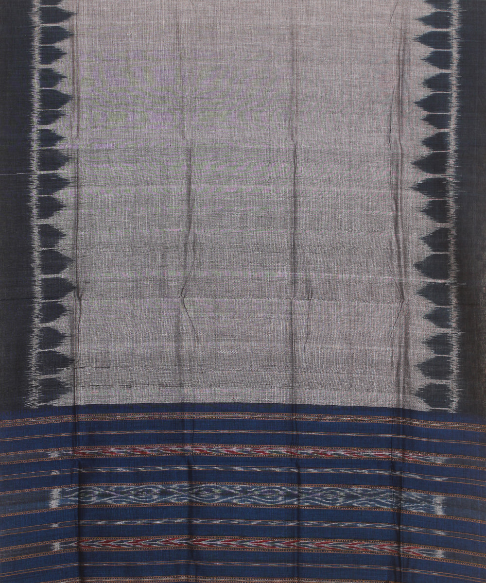 Navy blue grey handwoven sambalpuri cotton dress material