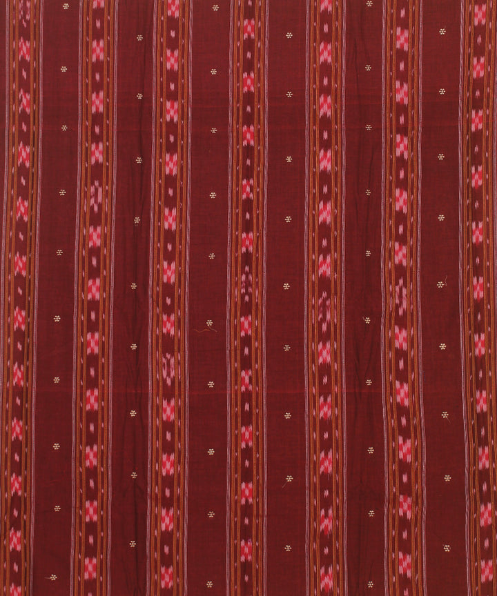 Maroon cream handwoven cotton sambalpuri dress material