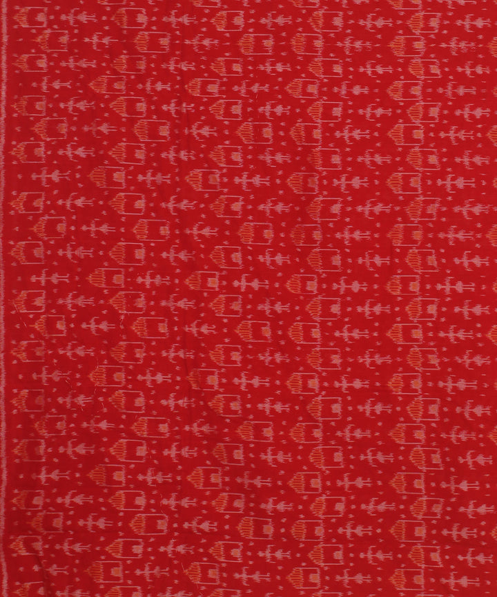 Red yellow handwoven cotton sambalpuri dress material