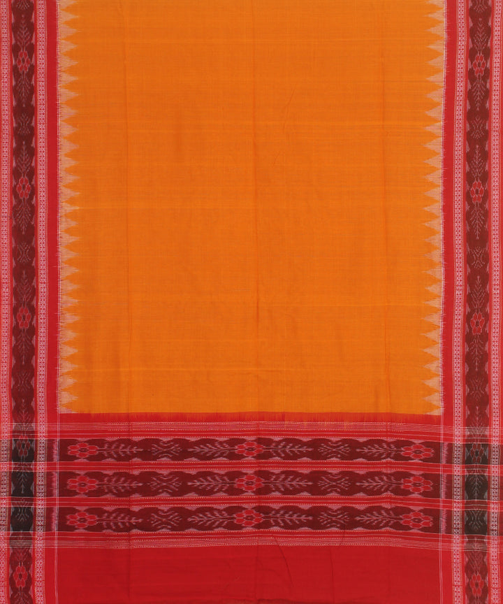 Red yellow handwoven cotton sambalpuri dress material