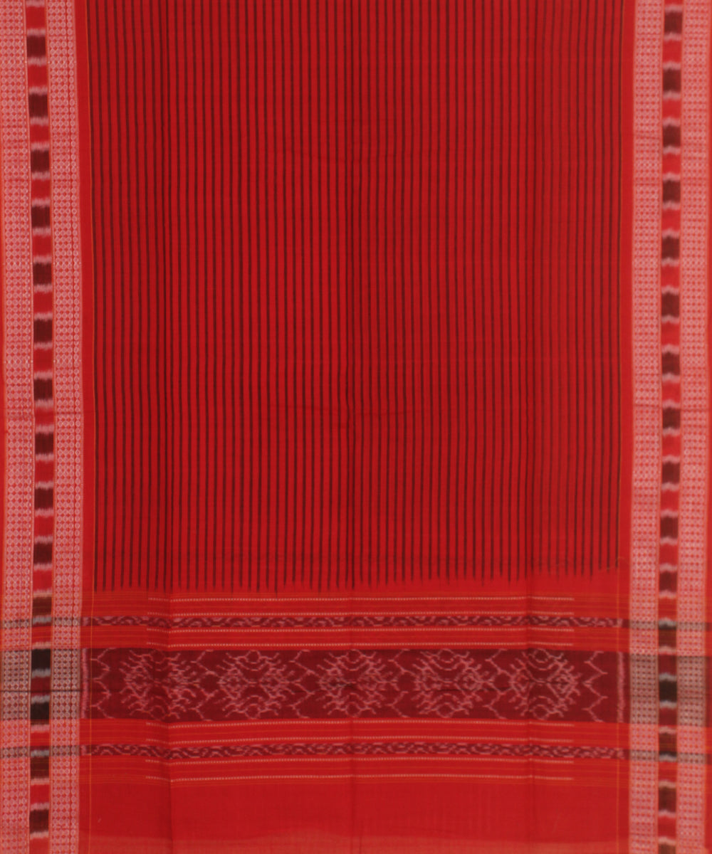 Orange red handwoven cotton sambalpuri dress material