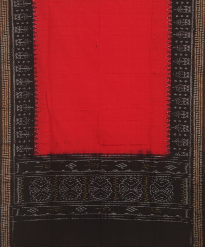 Red black cotton handwoven sambalpuri dupatta