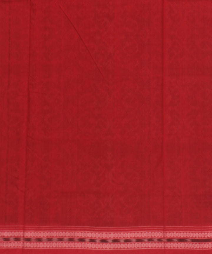 Olive green red cotton handloom sambalpuri saree