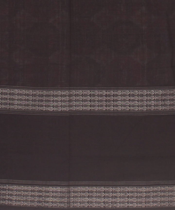 Grey black wide border cotton handloom sambalpuri saree