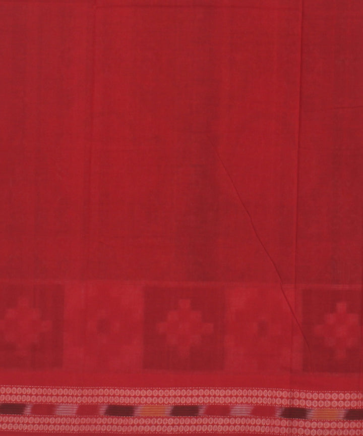 Parrot green red cotton handloom sambalpuri saree