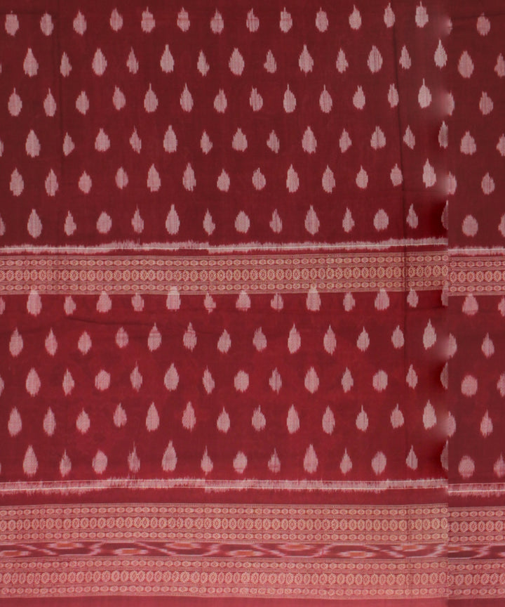 Dark green marron cotton handloom sambalpuri saree