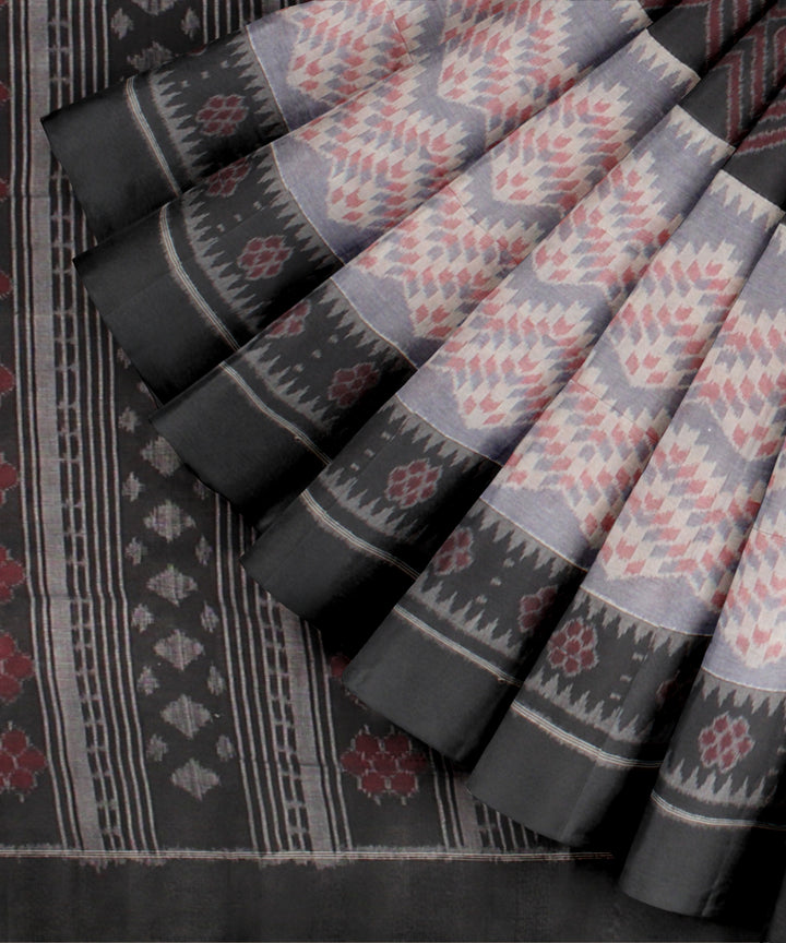 Grey black cotton handloom sambalpuri saree
