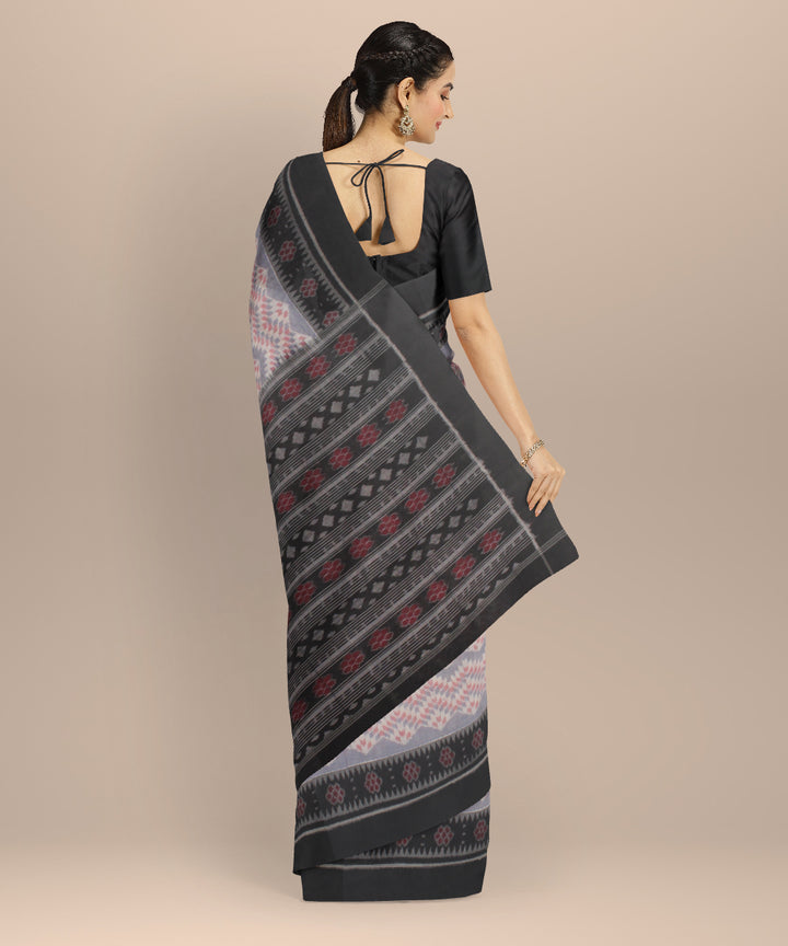 Grey black cotton handloom sambalpuri saree