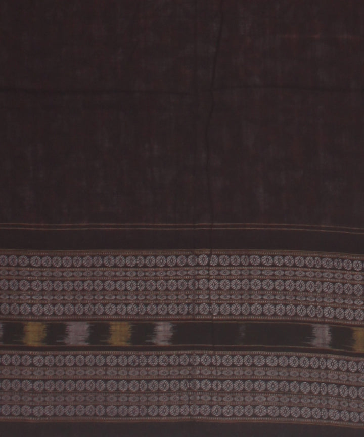 Grey coffee black cotton handloom sambalpuri saree