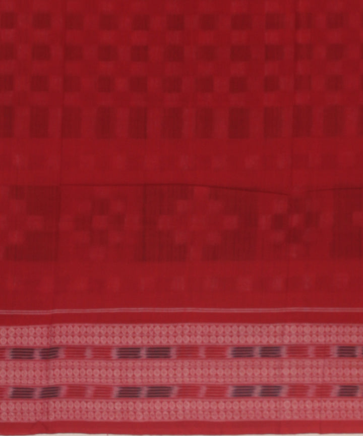 Red black handloom cotton sambalpuri saree