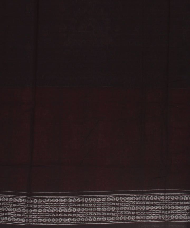 Teal blue coffee cotton handloom sambalpuri saree