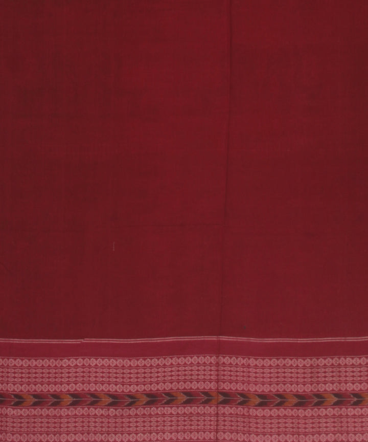 Red maroon cotton handloom sambalpuri saree
