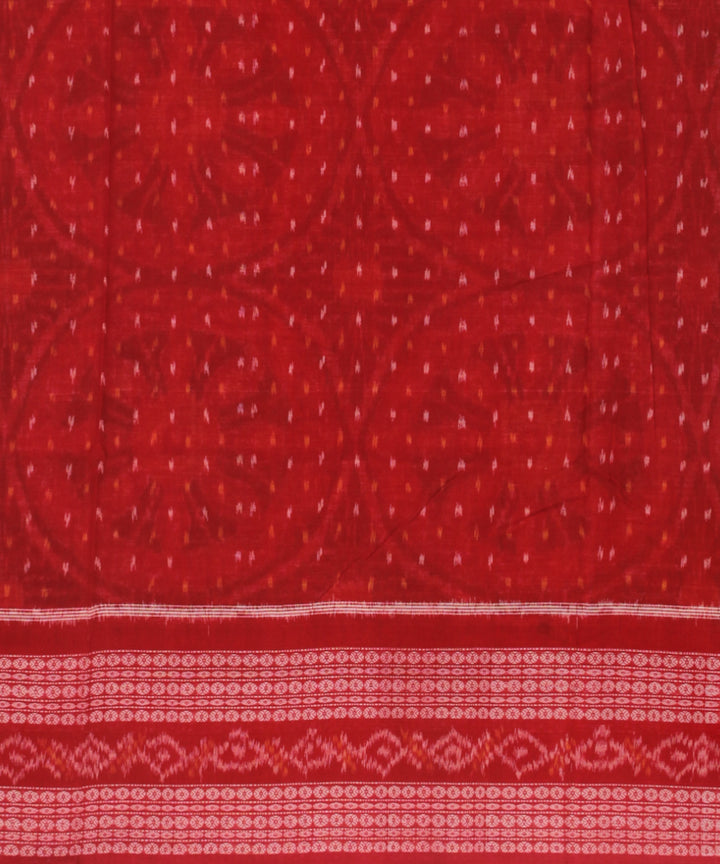 Grey red cotton handloom sambalpuri saree