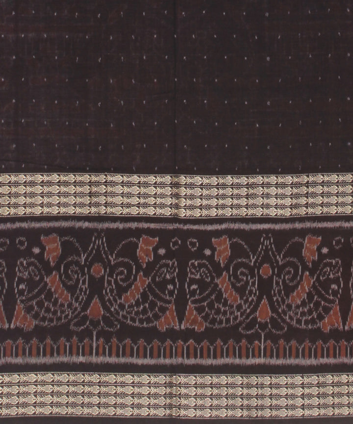 Grey cofee cotton handloom sambalpuri saree