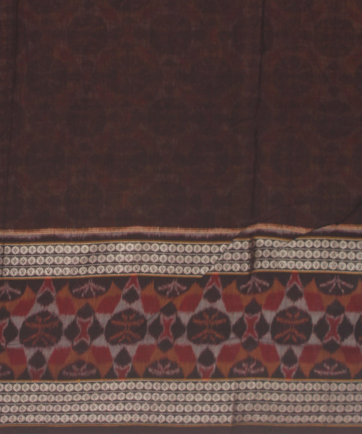 Mustard black cotton handloom sambalpuri saree