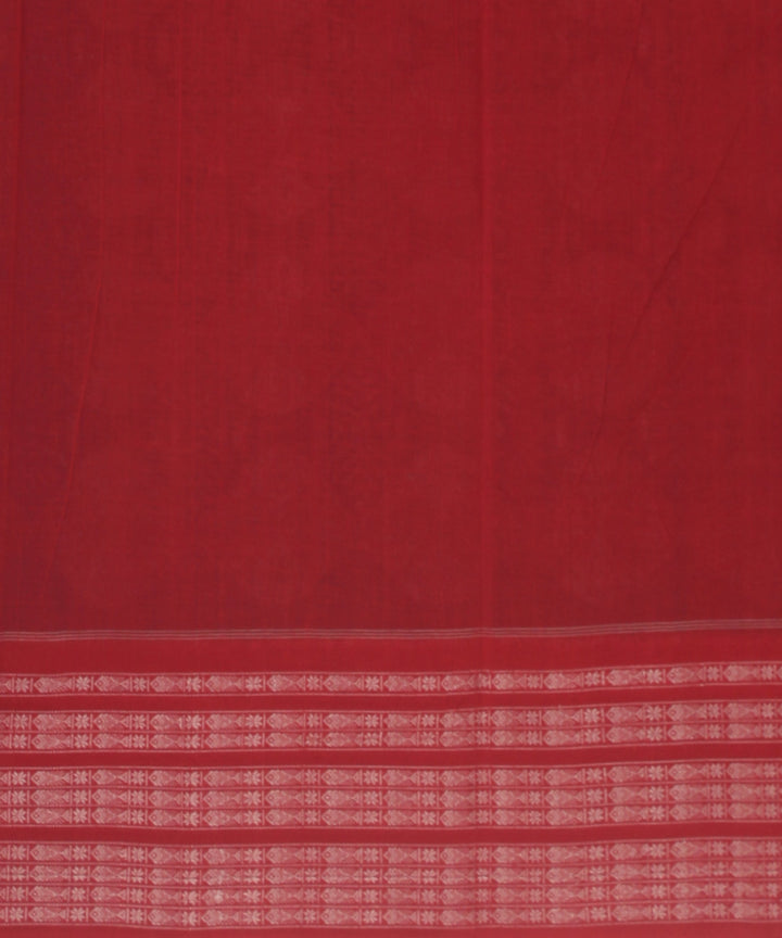 Teal blue red cotton handloom sambalpuri saree