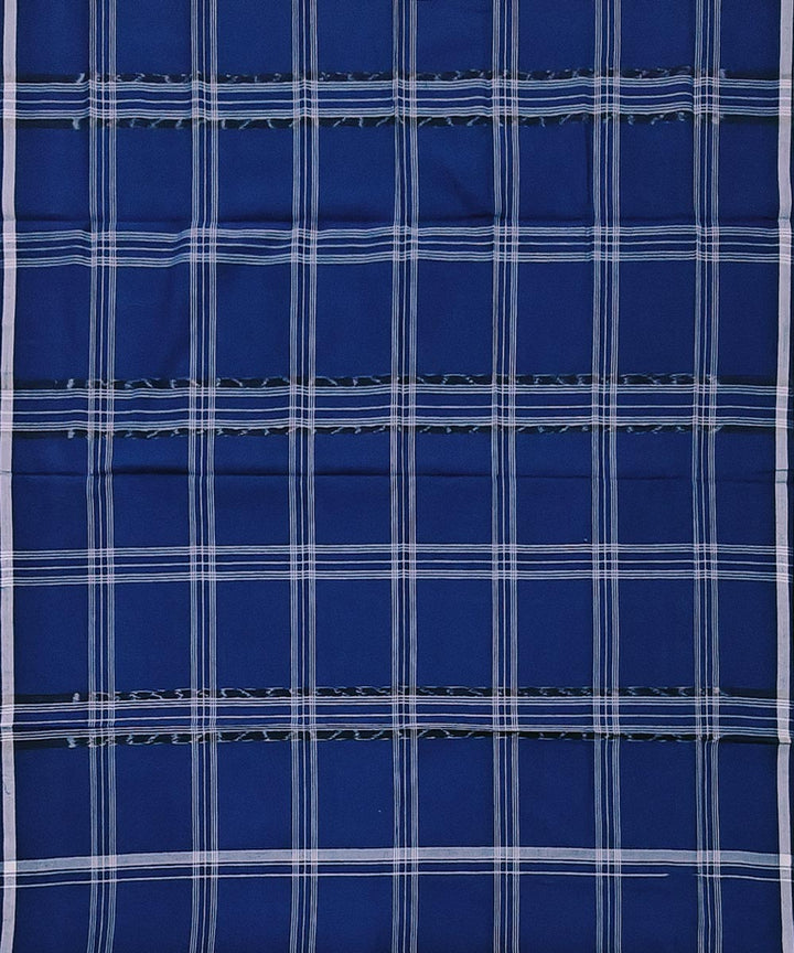 Navy blue check handwoven sambalpuri cotton lungi