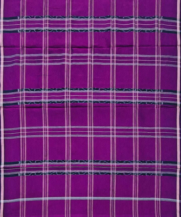 Purple check handwoven cotton sambalpuri lungi