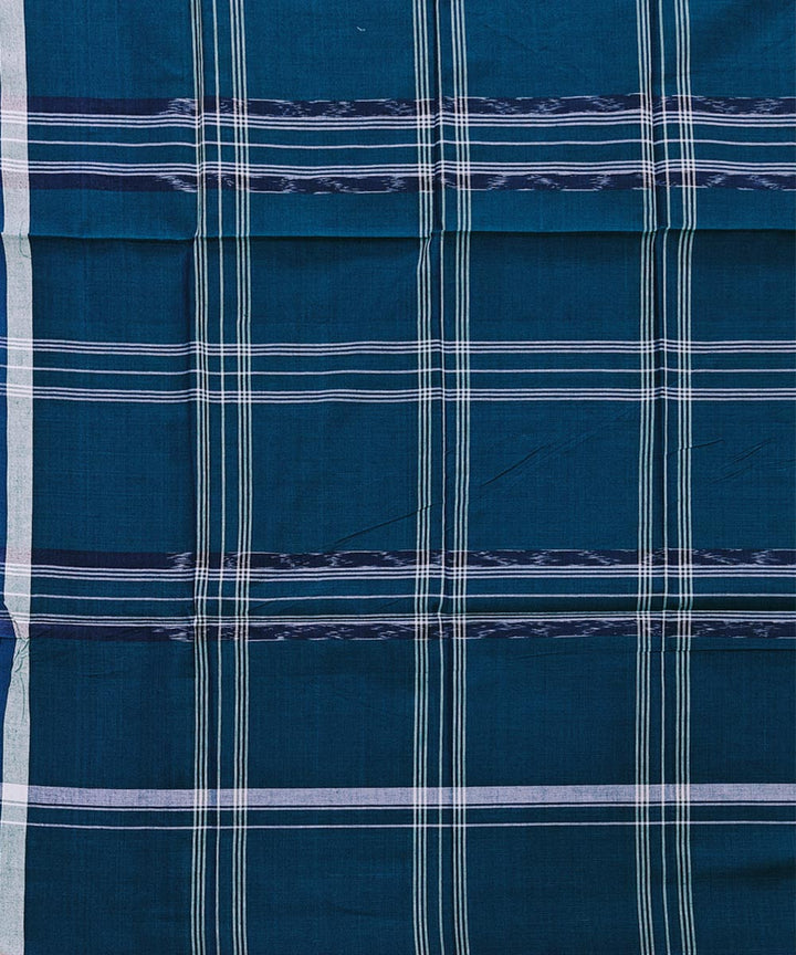 Dark green check handwoven cotton sambalpuri lungi