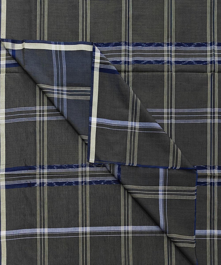 Olive check handwoven cotton sambalpuri lungi