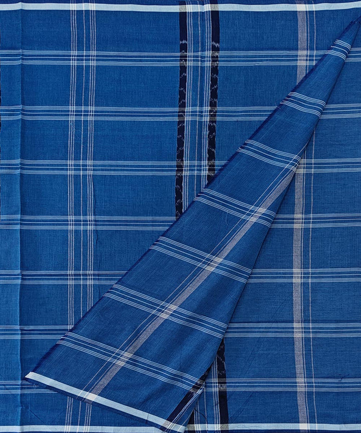 Sky blue check handloom cotton sambalpuri lungi