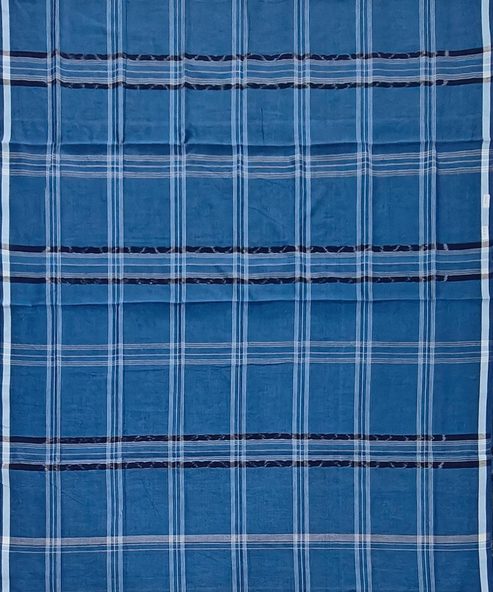 Sky blue check handloom cotton sambalpuri lungi