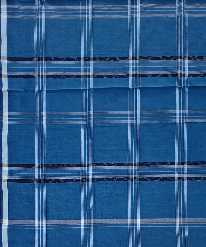Sky blue check handloom cotton sambalpuri lungi